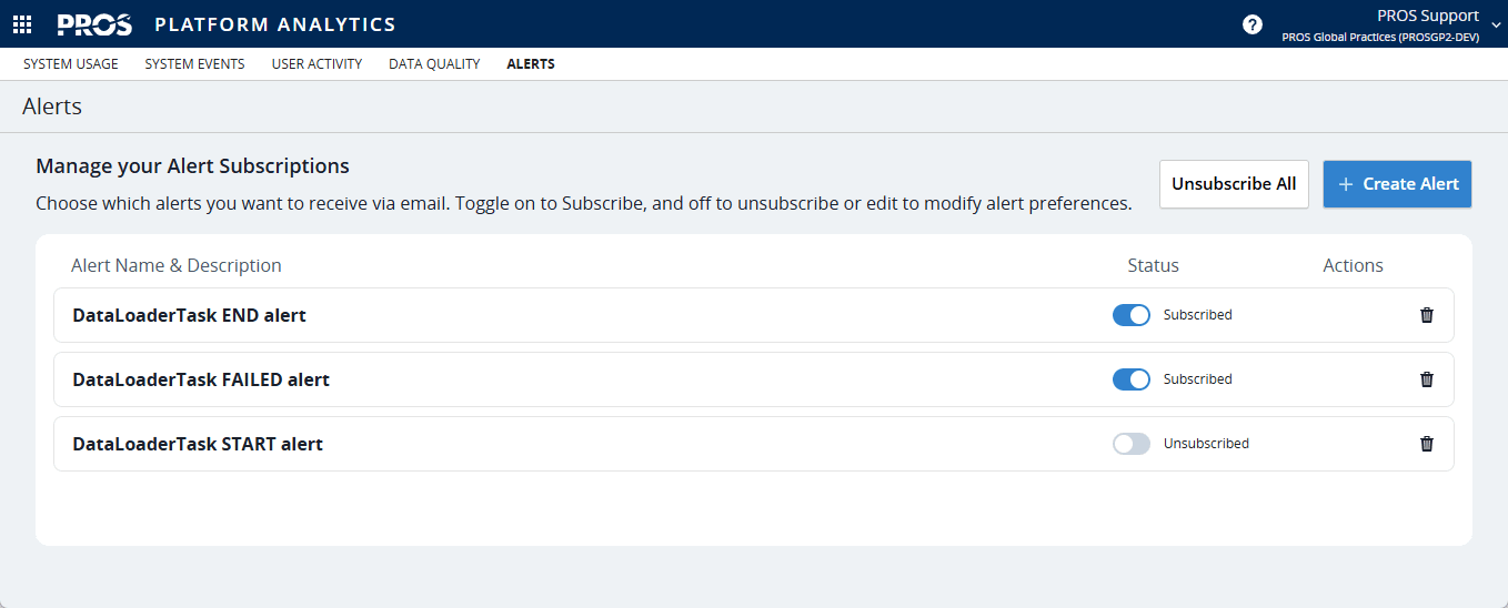 PROS Platform Analytics, image