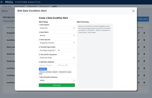 Data Conditions Alert Example