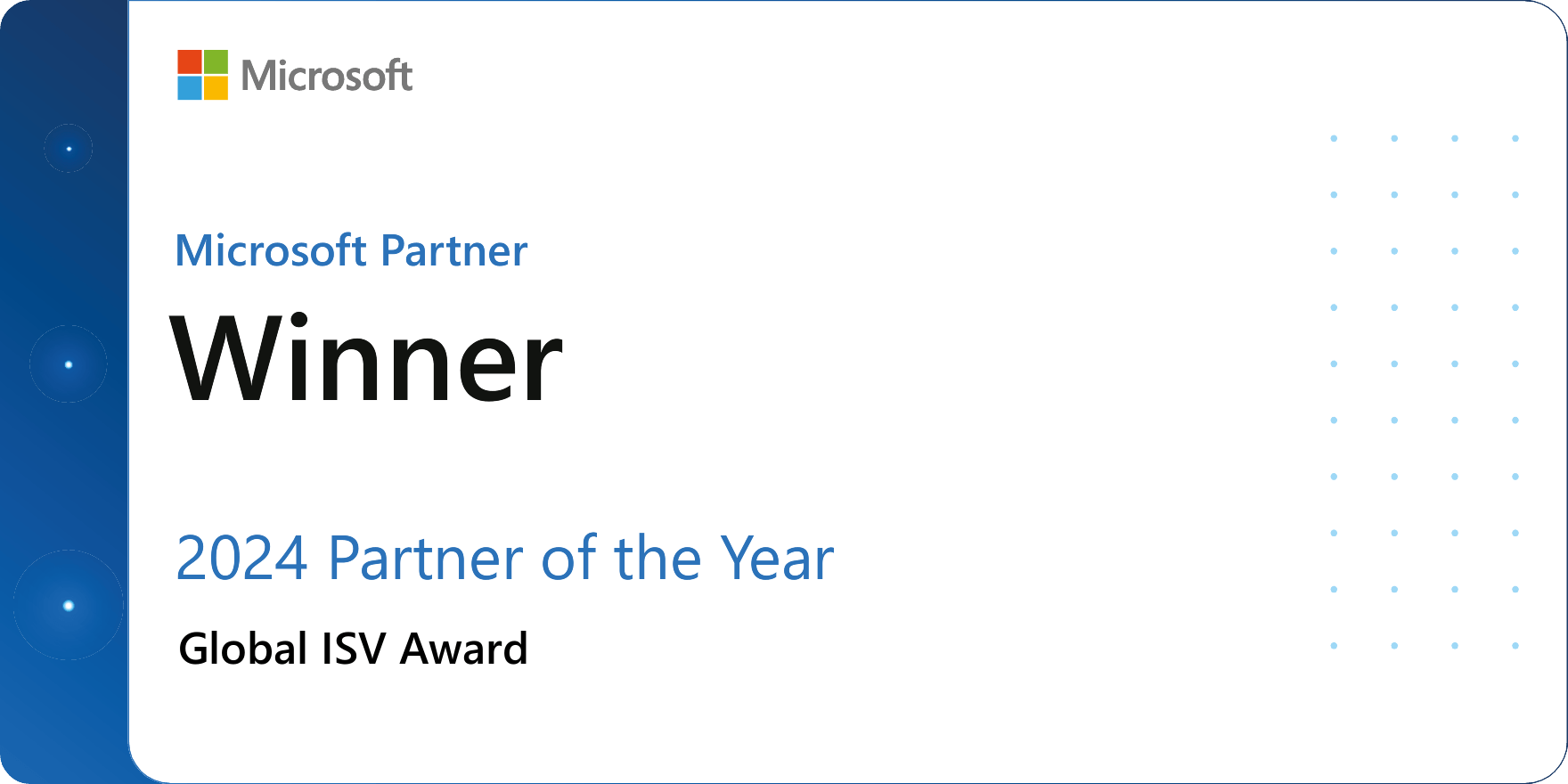 2024 Prix Microsoft Global ISV Partner of the Year (Partenaire mondial ISV de l'année)