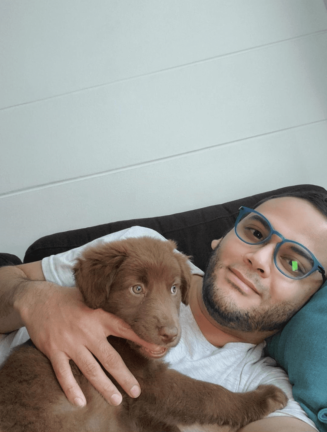 Frener Garcia and dog