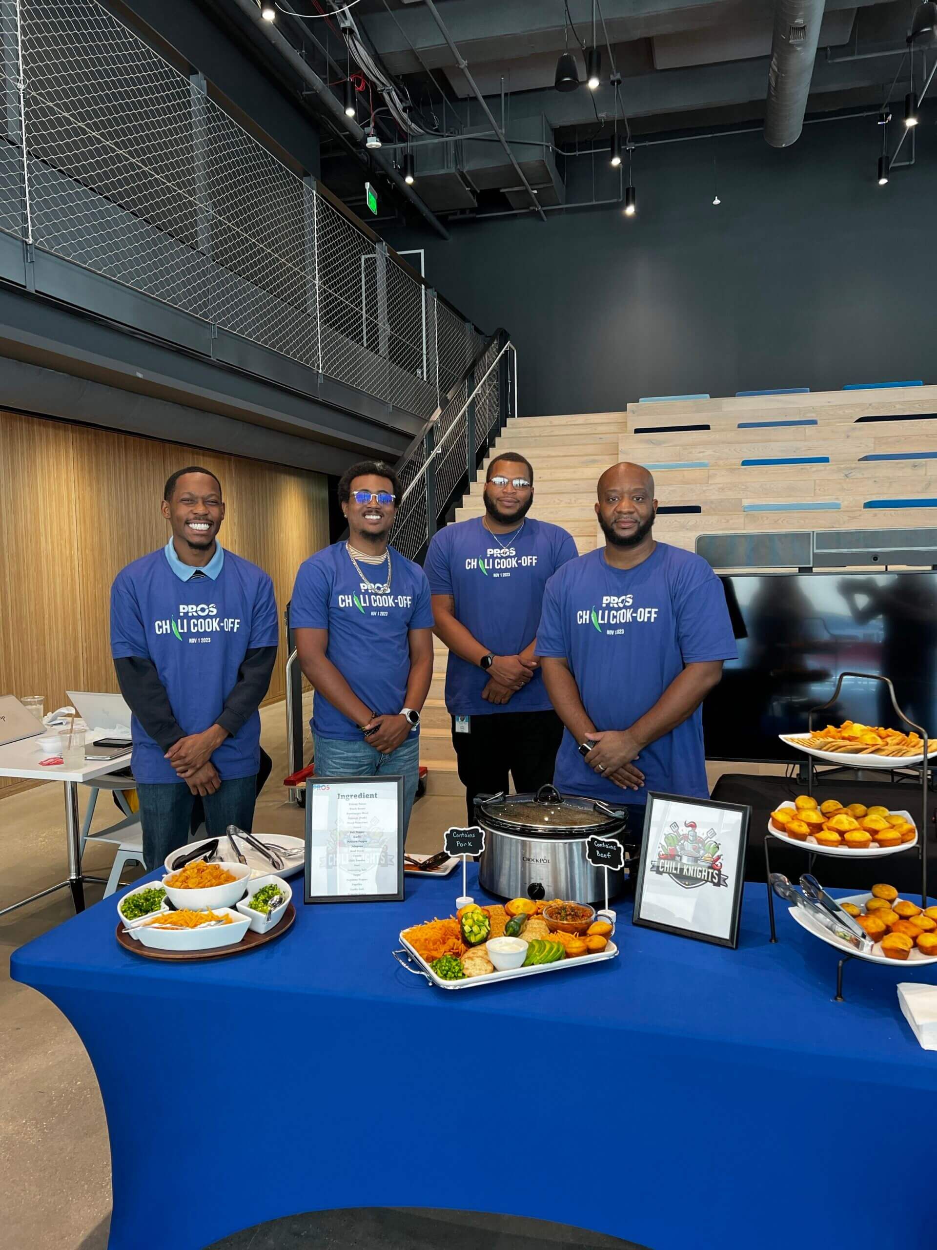 Dewayne (pictured right) and team at the PROS Chili Cook-off