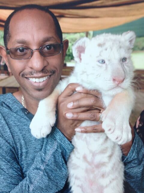 Maurice with cat