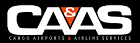 Cargo Airports & Airline Service black logo with white and red letters