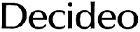 Decideo logo with black letters and white background