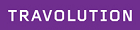 Travolution purple logo with white letters